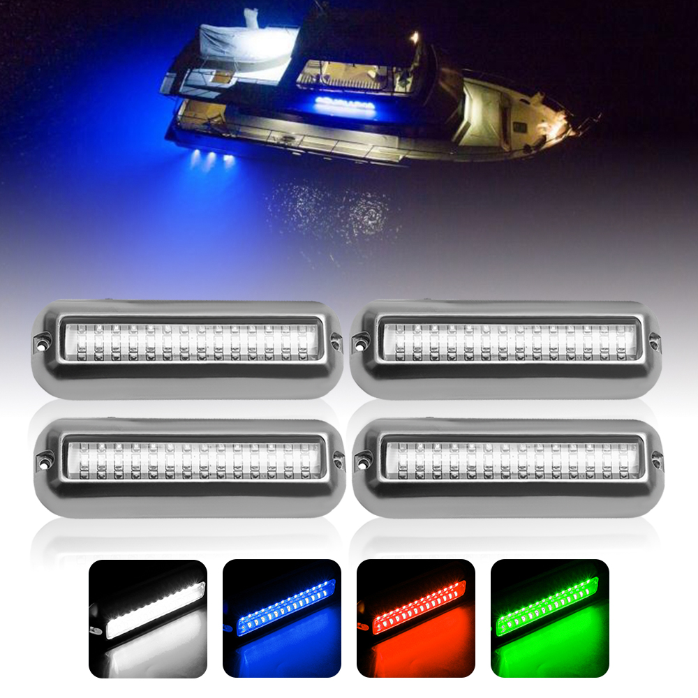 42 LED Waterproof Marine Boat LED Light Stainless Steel Underwater Pontoon Transom Lamp Yacht Cabin Deck Tail Lights Accessories