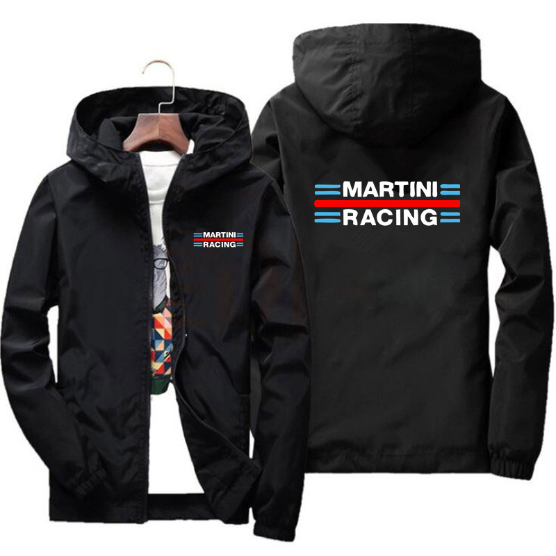 Martini Racing – manteau fin pour hommes, protection solaire, fermeture éclair, coupe-vent à capuche, veste de pilote de sport, Parkas de plage, hauts de cyclisme, grande taille