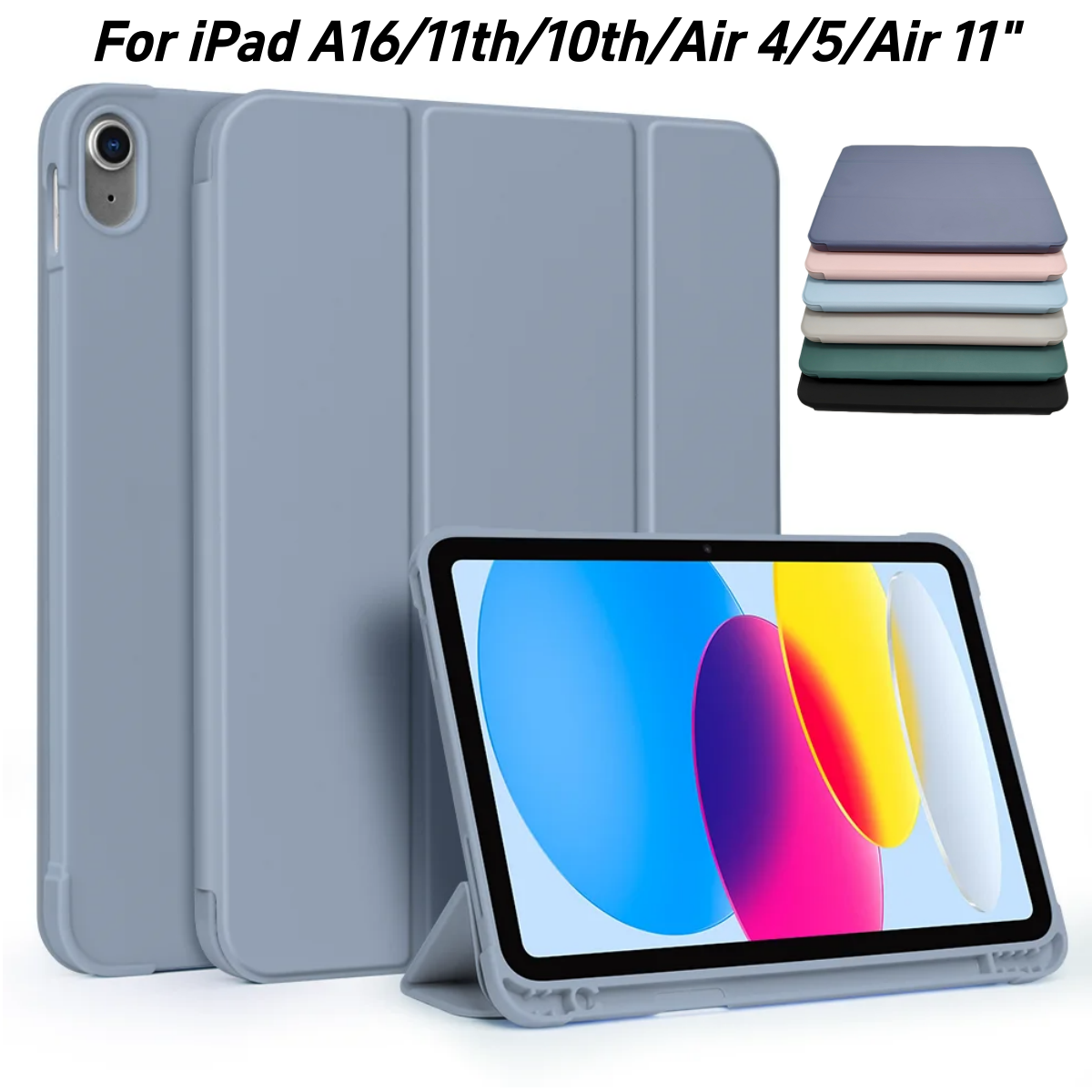 Nowe etui 2026 do iPad Air 11 M4 M3 2025 2024 Air4/5 10.9 2022 z uchwytem na rysik, inteligentna obudowa do iPada 10. i 11. generacji A16