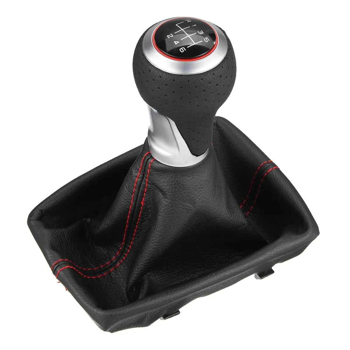 Para Audi A4 S4 B8 8k A5 Q5 S-Line 07-15 Perilla de palanca de cambios de cuero 6 velocidades
