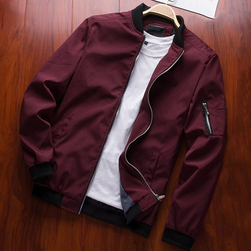 Chaqueta Bomber para hombre, chaquetas finas de béisbol de manga larga, cortavientos para hombre, chaqueta cortavientos con cremallera, prendas de vestir para hombre, ropa de marca