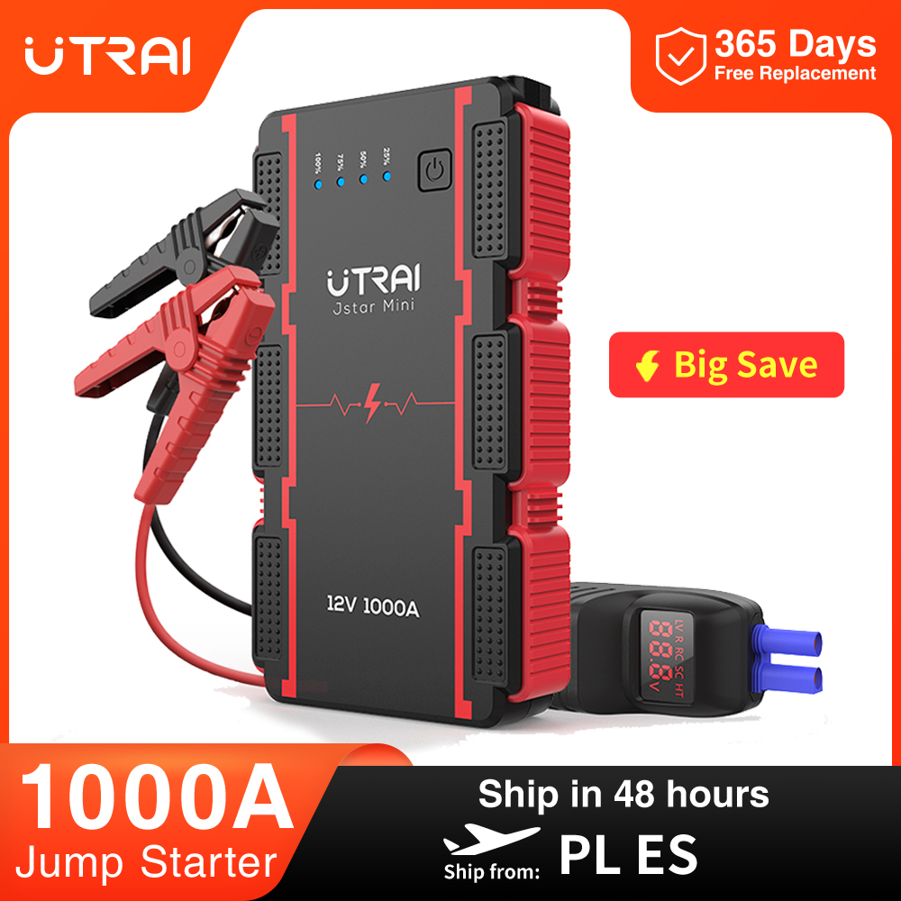 UTRAI 1000A Jump Starter Power Bank Starting Device Portable Charger Emergency Booster 12V Car Battery Jump Starter