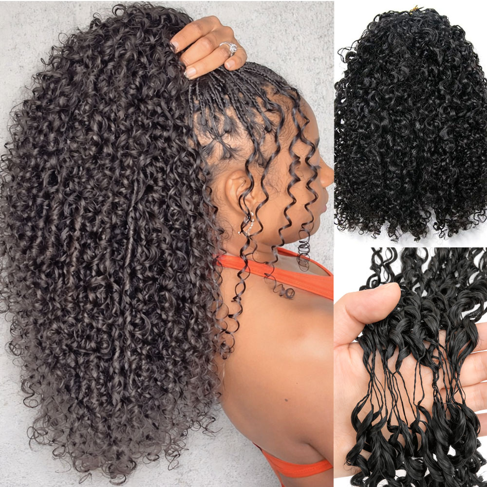 Extensiones de Cabello Humano Rizado en Espiral Pequeñas 12A, Rizos Profundos Tipo Pixie, Cabello para Crochet Pre-Separado, Trenzas Milagrosas Sin Nudos