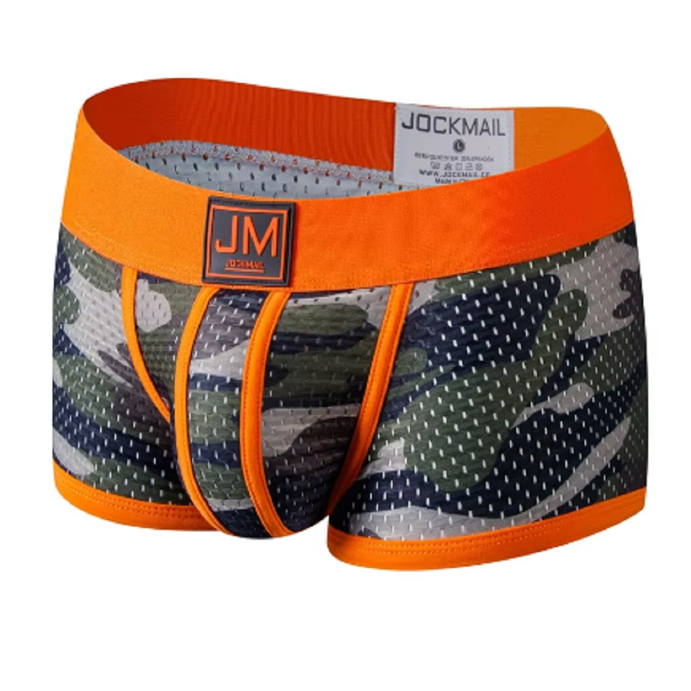 Sexy roupa interior dos homens boxer briefs cueca gay masculino calcinha malha camuflagem moda masculina sob o uso lingerie cuecas bolsa shorts