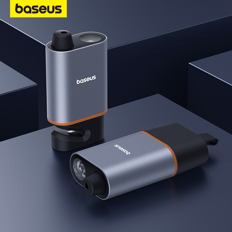 Baseus-martillo de seguridad de emergencia para coche, cortador de cinturón de seguridad en forma de U 3 en 1, interruptor de ventana, Escape con lámpara de emergencia, accesorios para coche