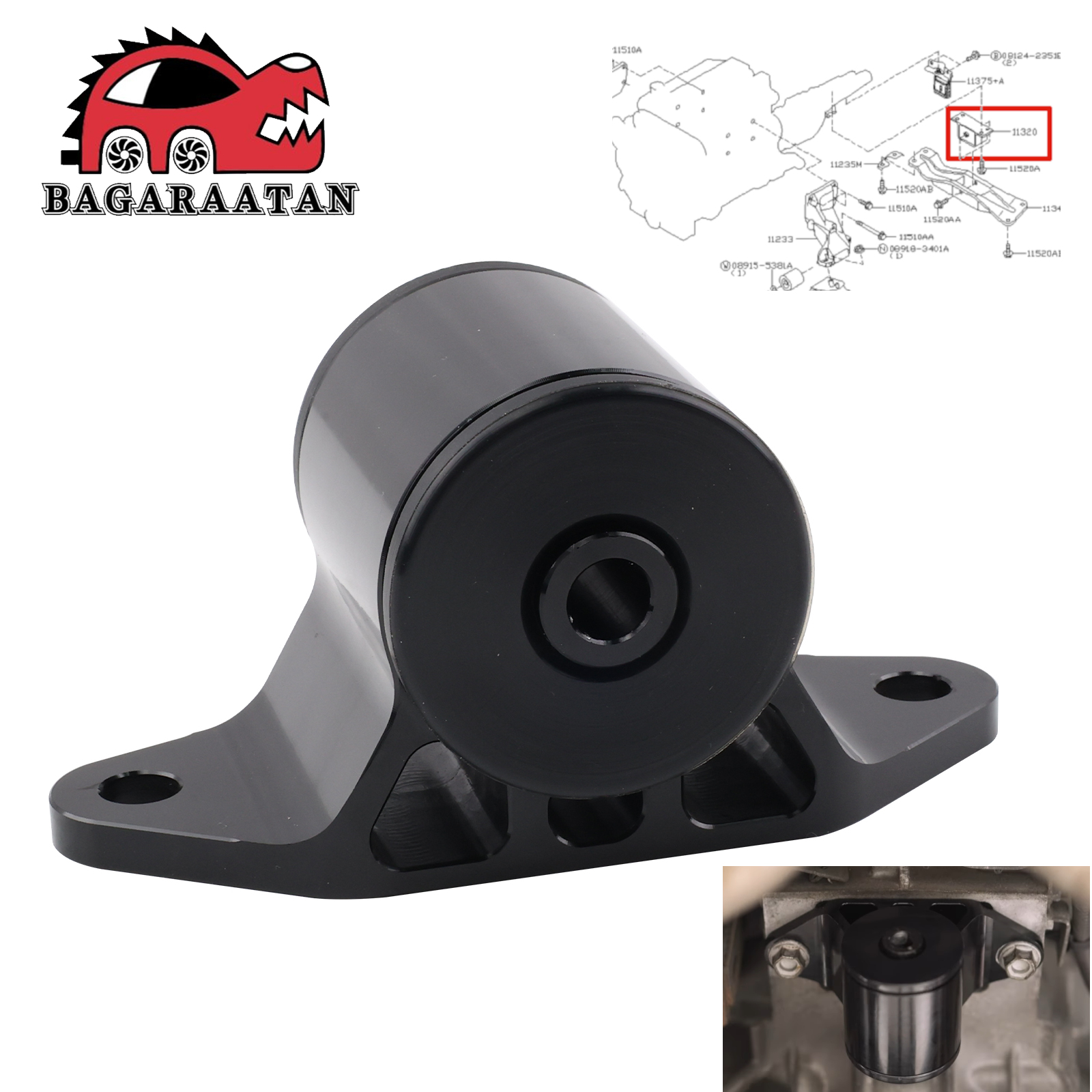 11320-RRZ30 Dudukan Transmisi Performa 70ShA 80ShA Poliuretan Untuk Infiniti G35 Untuk Nissan Z33 350z 11320-CD000