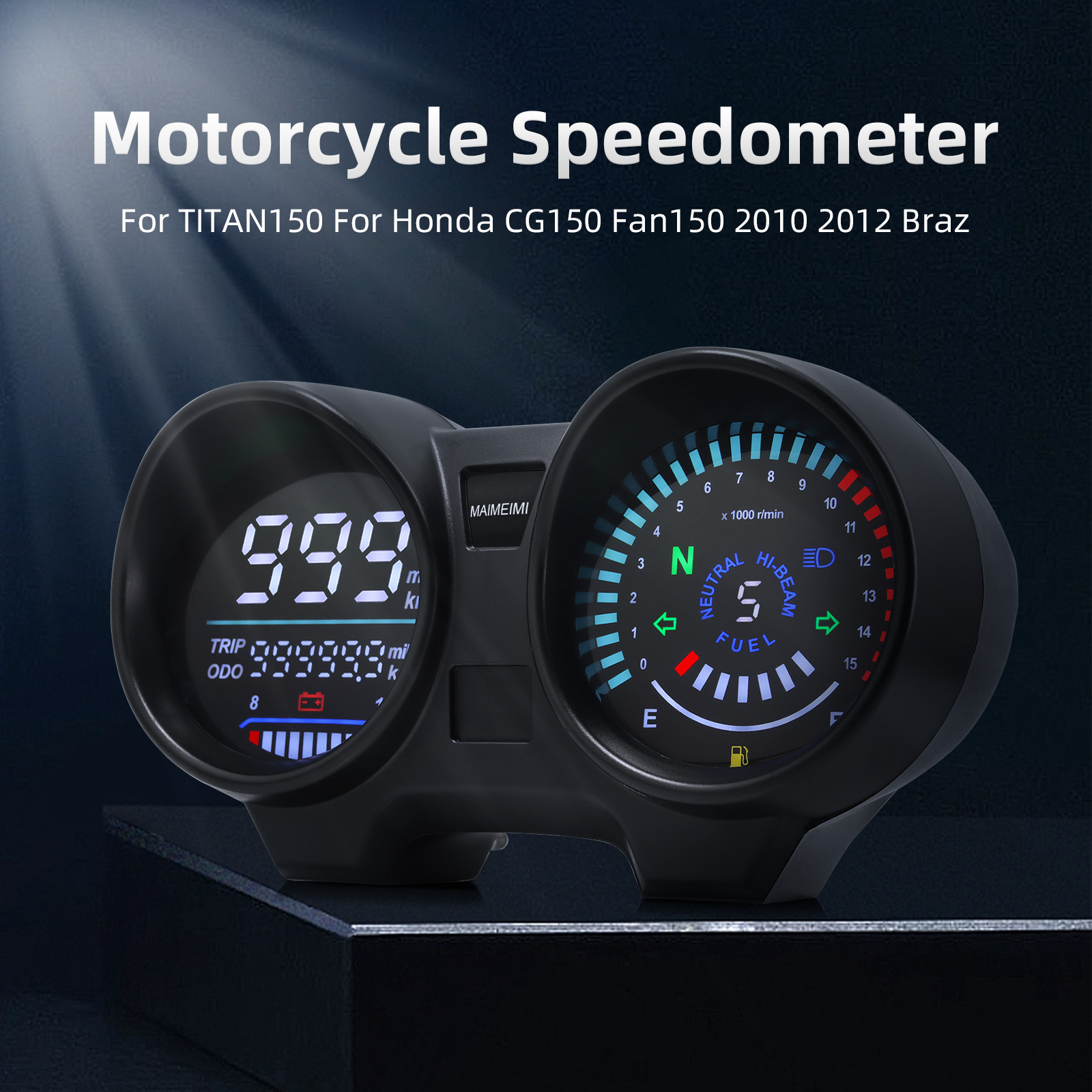 LED Digital Dashboard Motorrad 15000 RPM Meter Tachometer ODO TRIP KMH MPH Kraftstoff Ebene Für Brasilien TITAN 150 Honda CG150 Fan 150