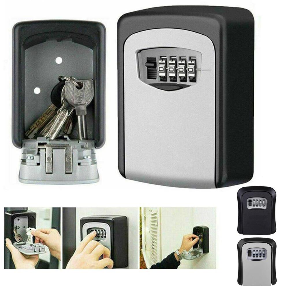 HEE RAK Key Lock Box 4-stelliges Passwort ABS Metallzifferblatt Speichermanagement Diebstahlsicherer Wandmontierter Safe mit großem Raum