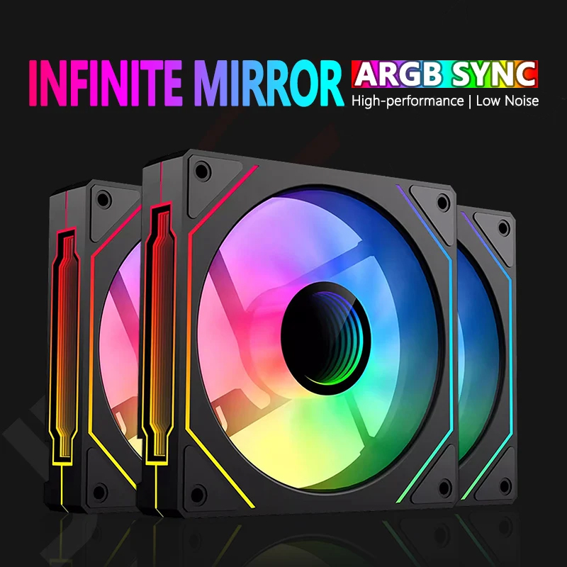 Prism 4Pro ARGB PC-Gehäuselüfter 120 mm Infinite Mirror 3PIN Motherboard Lighting Sync 4PIN PWM