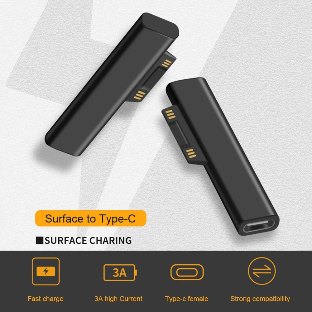 Fuente de alimentación USB C de carga rápida PD de 65W/102W para Microsoft Surface Pro X 8 7 6 5 4 3 cargador convertidor de libro Go para Microsoft
