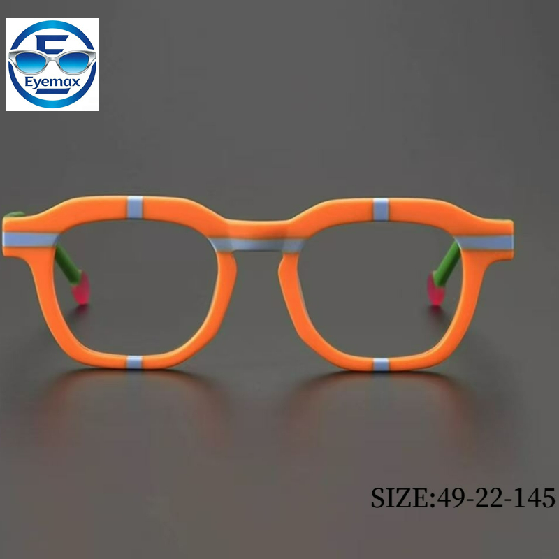 Monture de lunettes carrée en acétate tendance pour hommes et femmes, style rétro, colorée, personnalisable pour la myopie, l'hypermétropie et la lecture