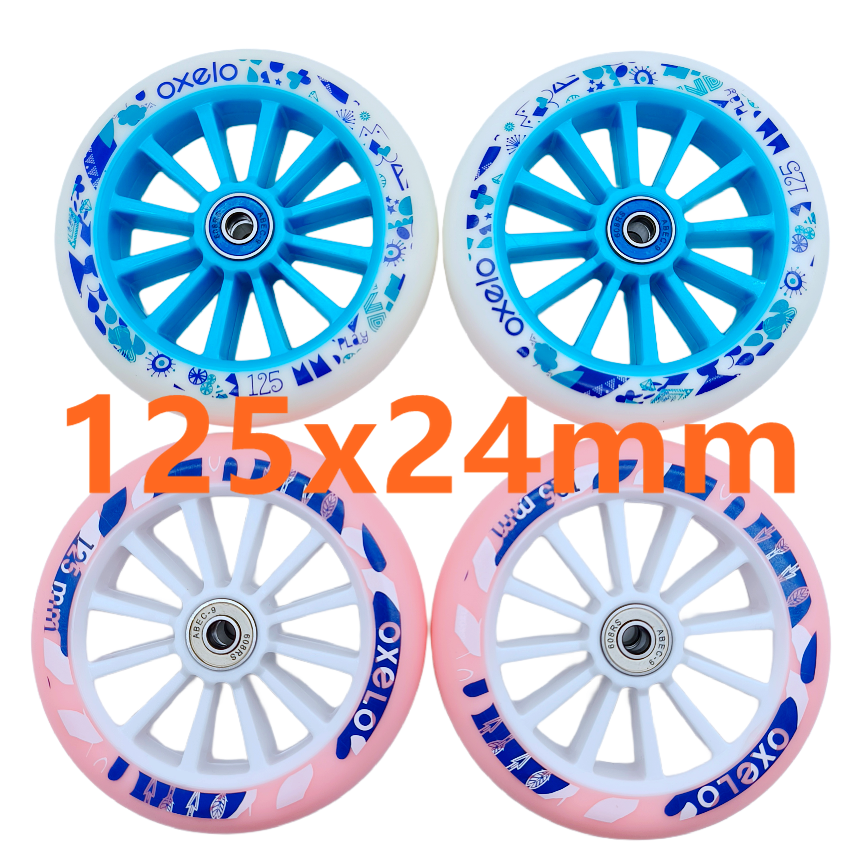 Roda de scooter 125mm 125x24mm incluindo rolamento 2 rodas/lote