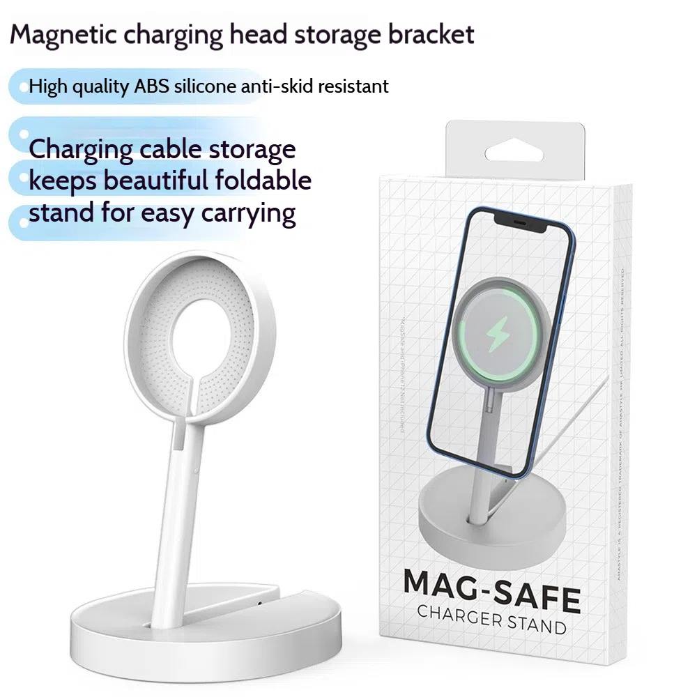 Support de rangement pour tête de chargement MagSafe, adapté au téléphone portable, Base de rangement pliante en plastique ABS, caoutchouc antidérapant