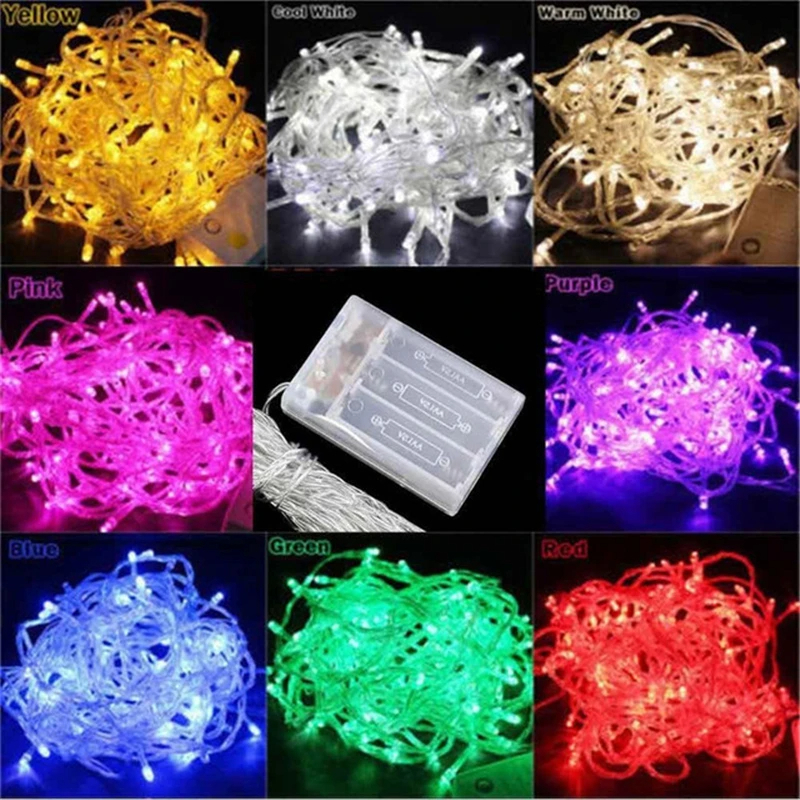 Guirxiété lumineuse LED à piles, étanche, nickel é, fête de Noël, mariage, 20m, 10m, 5m, 2m, 3 * AA