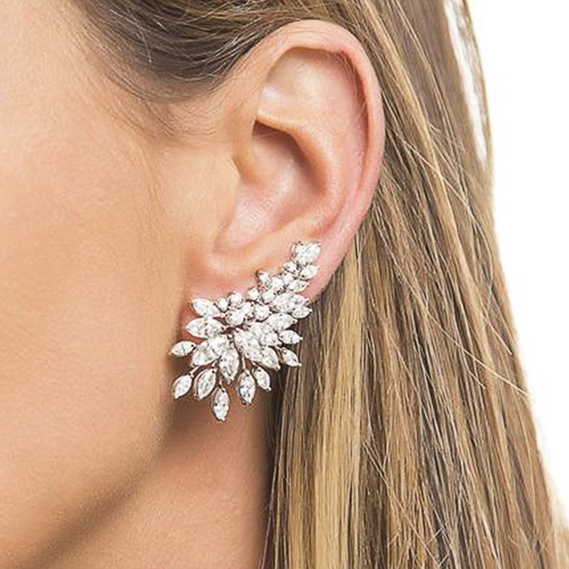 CAOSHI Mode Silber Farbe Ohrringe für Weibliche Täglichen Party Zubehör Stilvolle Frauen Verlobung Zeremonie Schmuck Trendy Geschenk