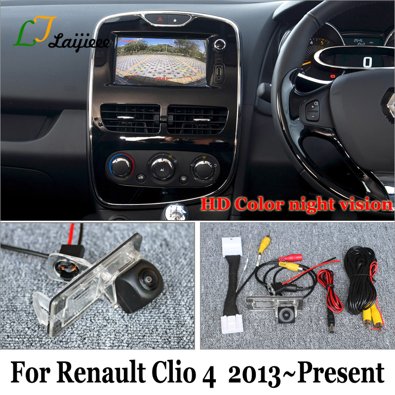 Kamera Mundur untuk Renault Clio 4 2013 ~ 2021 Layar OEM Sistem Nav Media 170 Derajat HD Penglihatan Malam Kamera Cadangan Tampilan Belakang Mobil