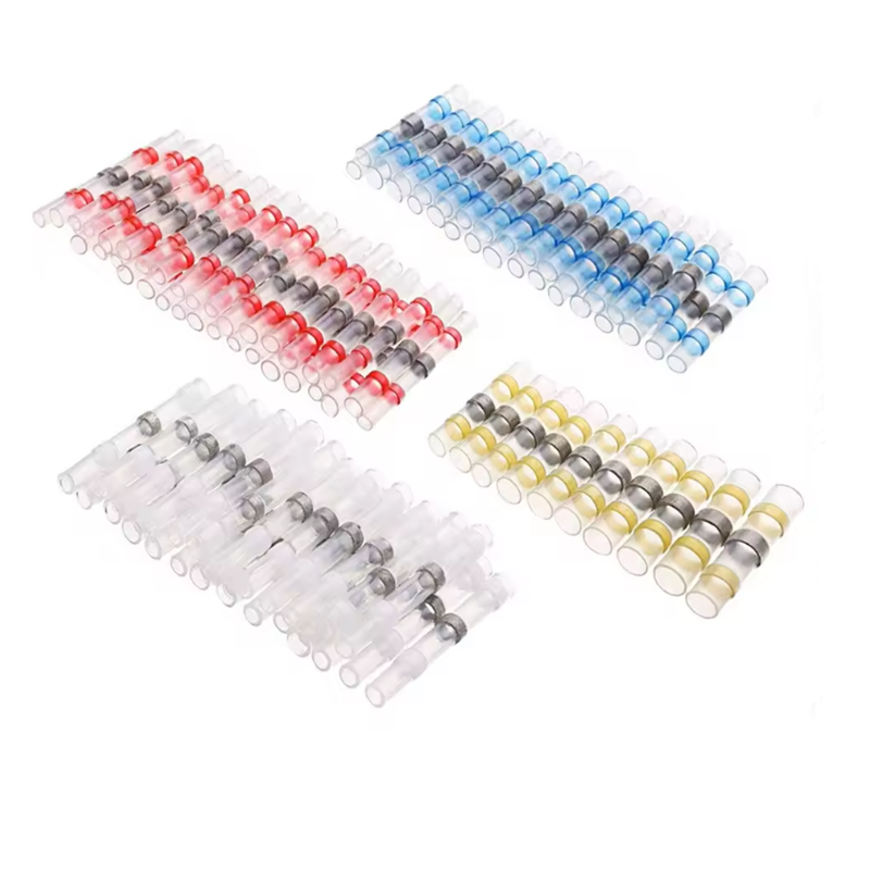50-500PCS Waterdichte Krimpkous Butt Wire Connectors Vertind Koper Soldeer Seal Wire Terminals Thermische Krimp Mouw Splice