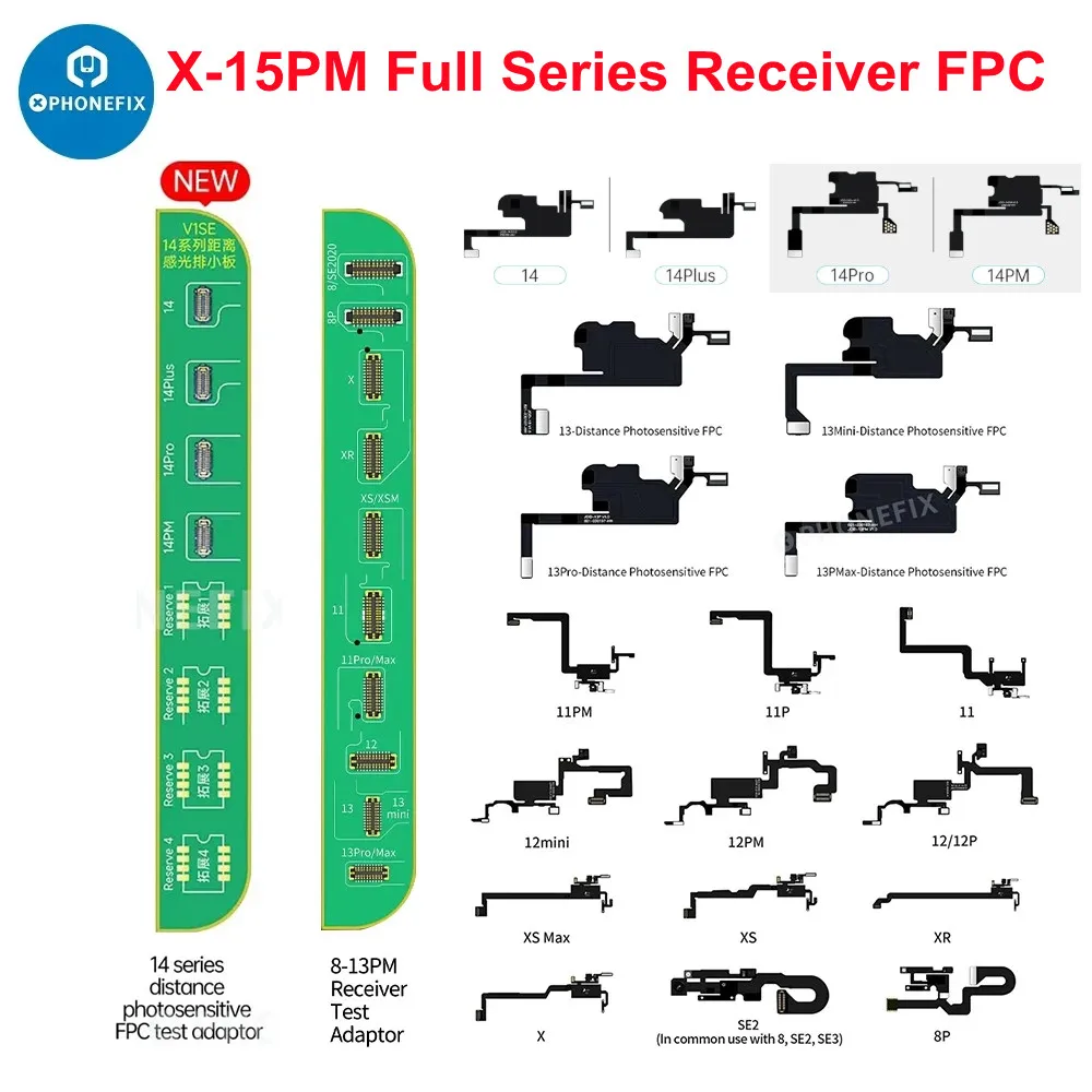 Récepteur FPC JC V1SE pour écouteur et haut-parleur, compatible iPhone X-15 16 17 PRO MAX, réparation Truetone Face ID sans récepteur PFC d'origine
