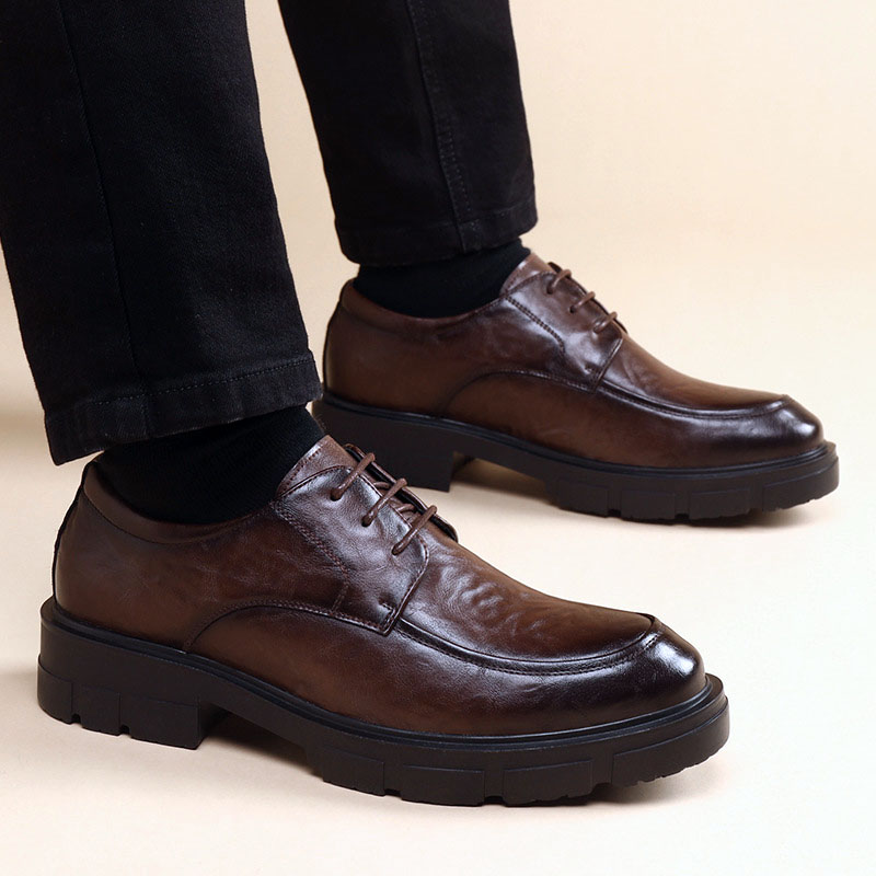 Novos sapatos masculinos de couro para homens sapatos de negócios deslizamento em altura interna invisível aumentando sapatos masculinos 8/10 cm sapatos de casamento