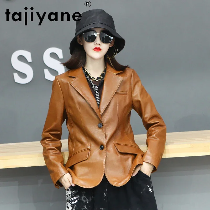 Tajiyane 2021春本物の羊皮ジャケット女性本革コート女性の服高品質ヴィンテージcueroののgenuino TN1740