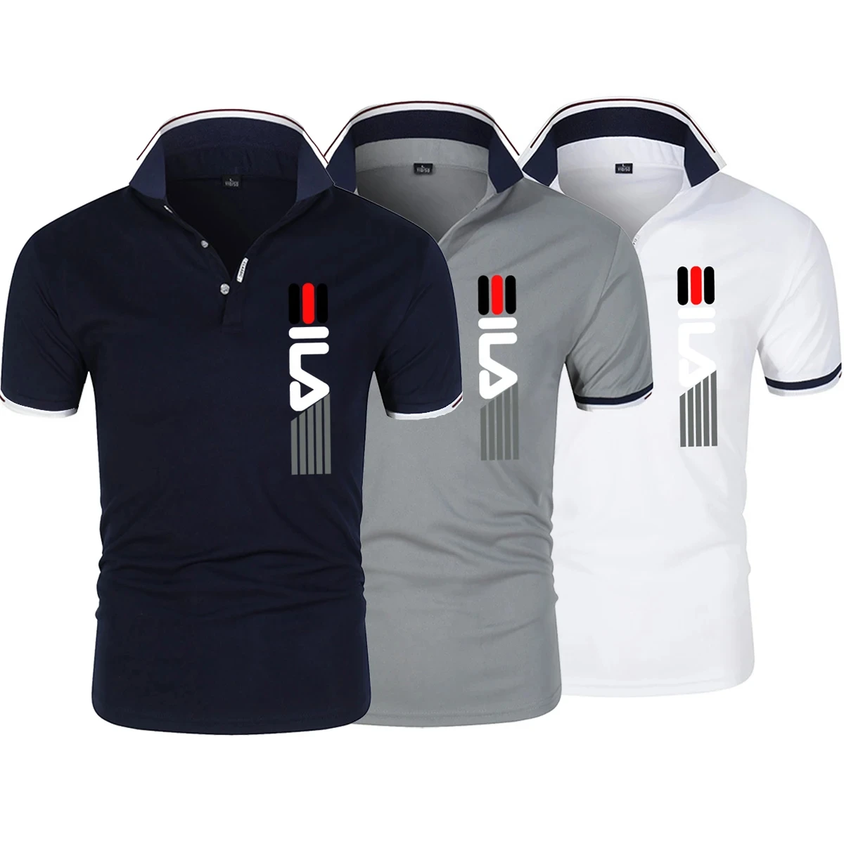NOVEDAD DE VERANO 2025, Polo antipillin con solapa para hombre, Polo ajustado informal de manga corta con estampado de moda de negocios para hombre