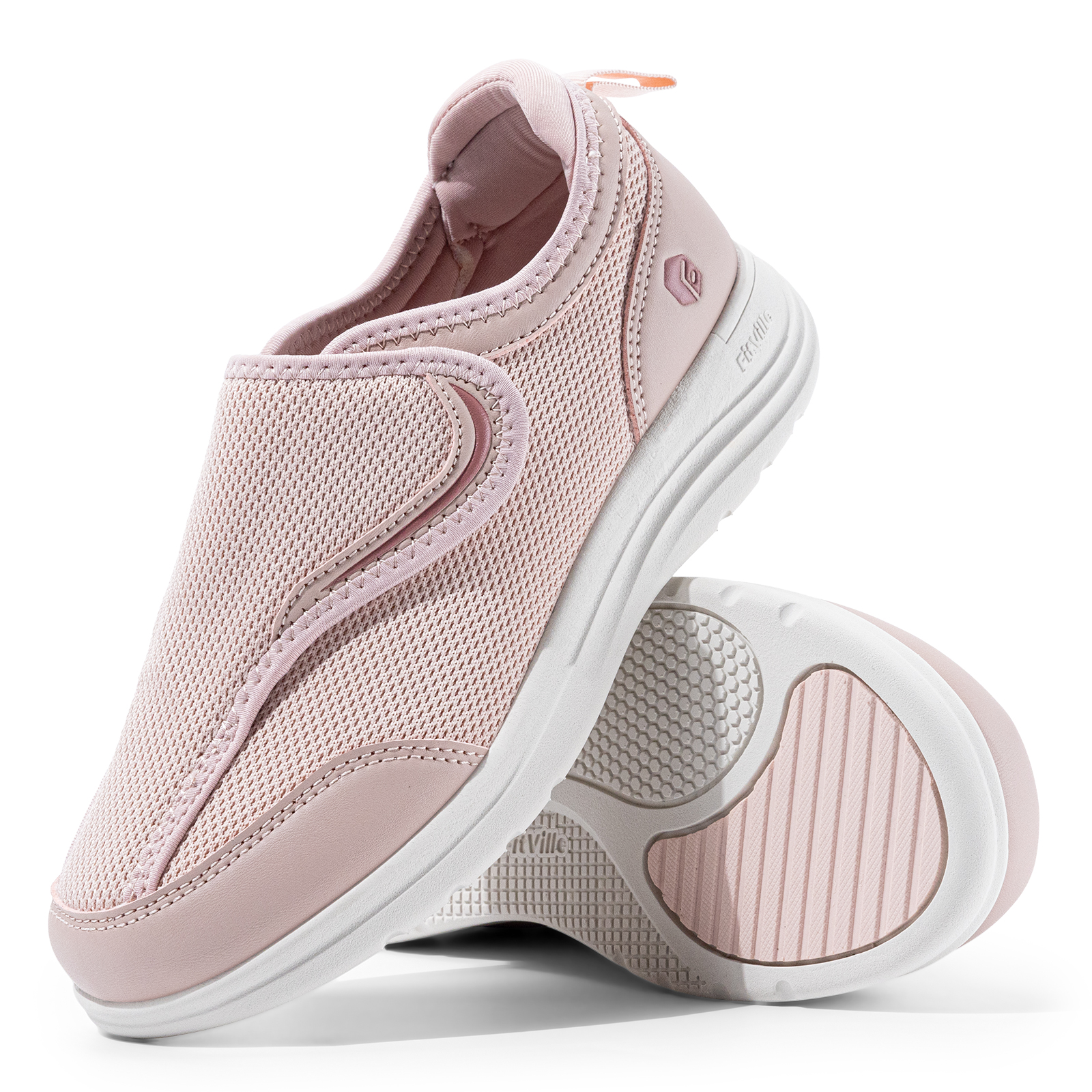 Buty diabetyczne damskie Fittington, szerokie, z pełnym regulowaniem pasków, łatwe do zakładania, z usztywnianymi palcami, dla kobiet z edemą i opuchniętymi stopami.