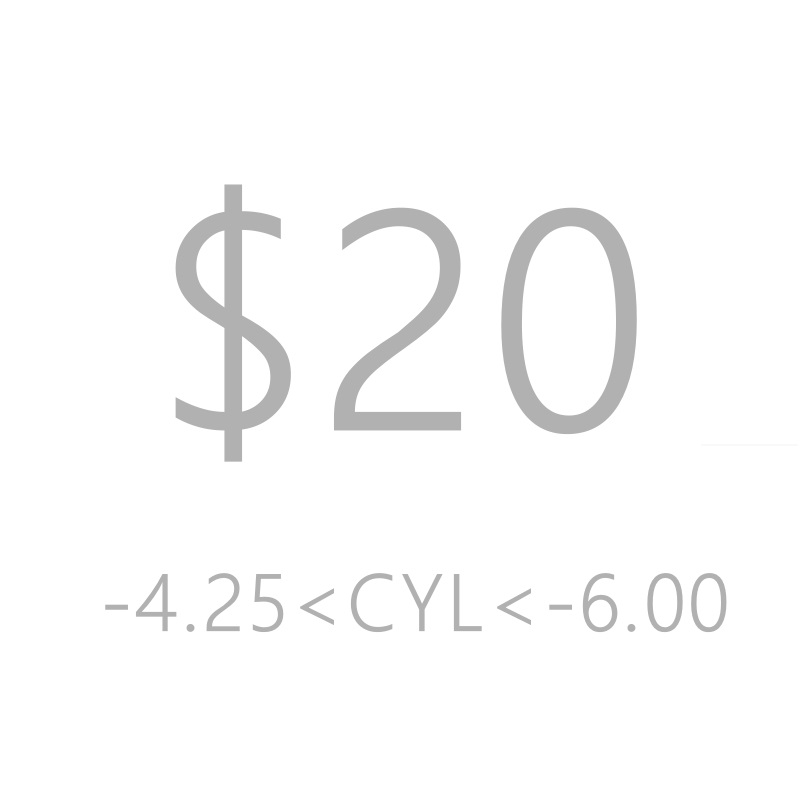 เลนส์สั่งทําพิเศษ สายตาเอียง CYL 4.25 ถึง 6.00 มีค่าใช้จ่ายเพิ่มเติมเท่านั้น ไม่สามารถสั่งซื้อเพียงอย่างเดียวได้