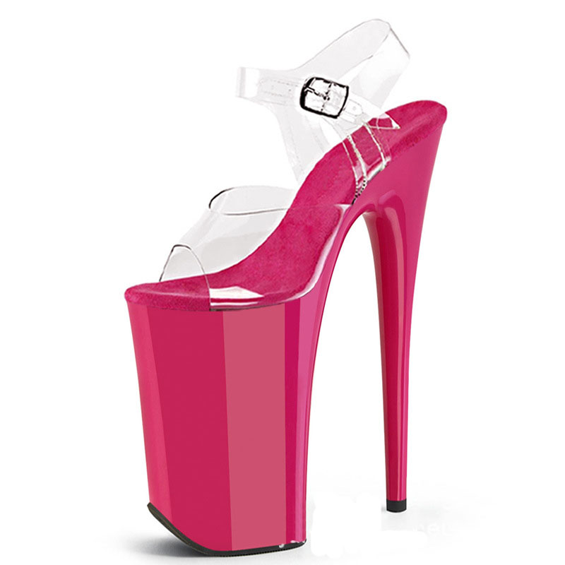 Sandales Sexy à talons hauts de 26cm, chaussures de danse pôle à bandes, nouveaux modèles de fête à bout ouvert, chaussures de spectacle sur scène