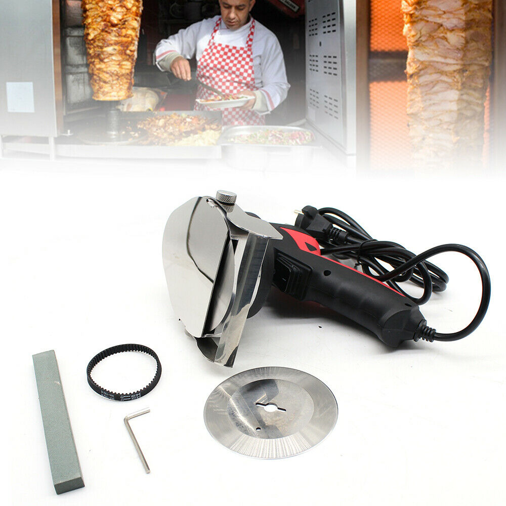 Cuchillo de barbacoa europeo, rebanador de brochetas a la parrilla manual de acero inoxidable rojo y negro