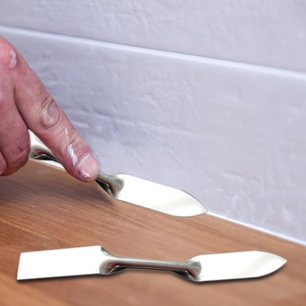 Stainless Steel Double-headed Plastering Trowel Caulking Finishing Tool Wall Brick Trowel For Seam Repair Cleaning