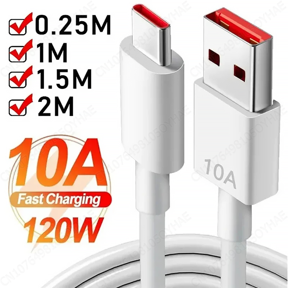 NNBILI 120W 10A USB tipo C Cable USB línea de carga súper rápida para Huawei Honor carga rápida 1M/2M Cables USB C Cable de datos