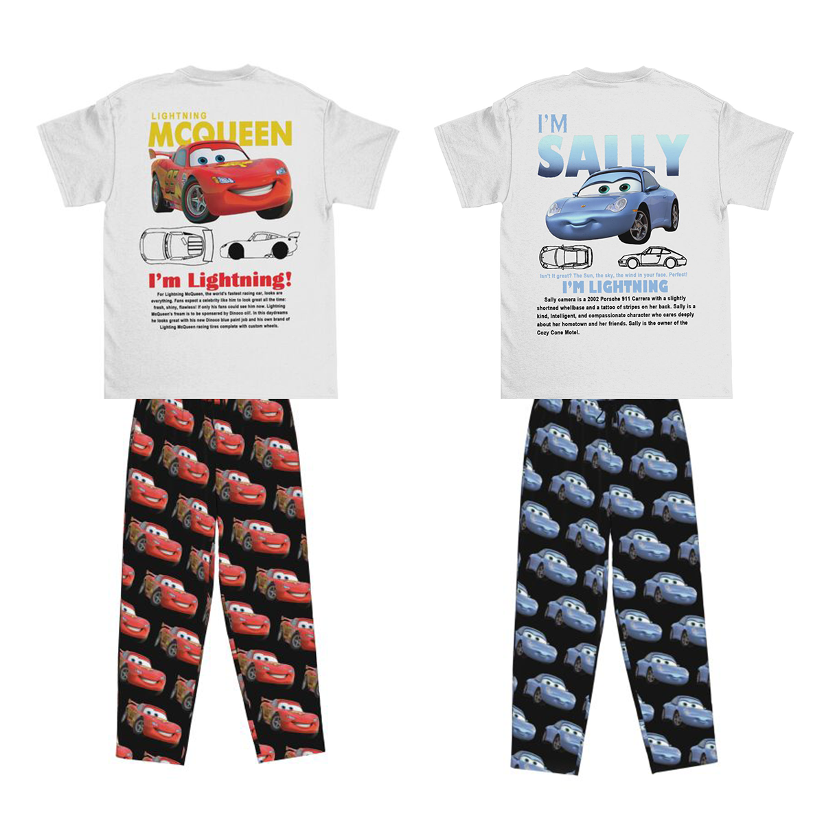 Women Comfy Sally I'm Lightning Cars Mcqueen Pajamas Pants Stretch Lounge Pajama Bottoms Pants