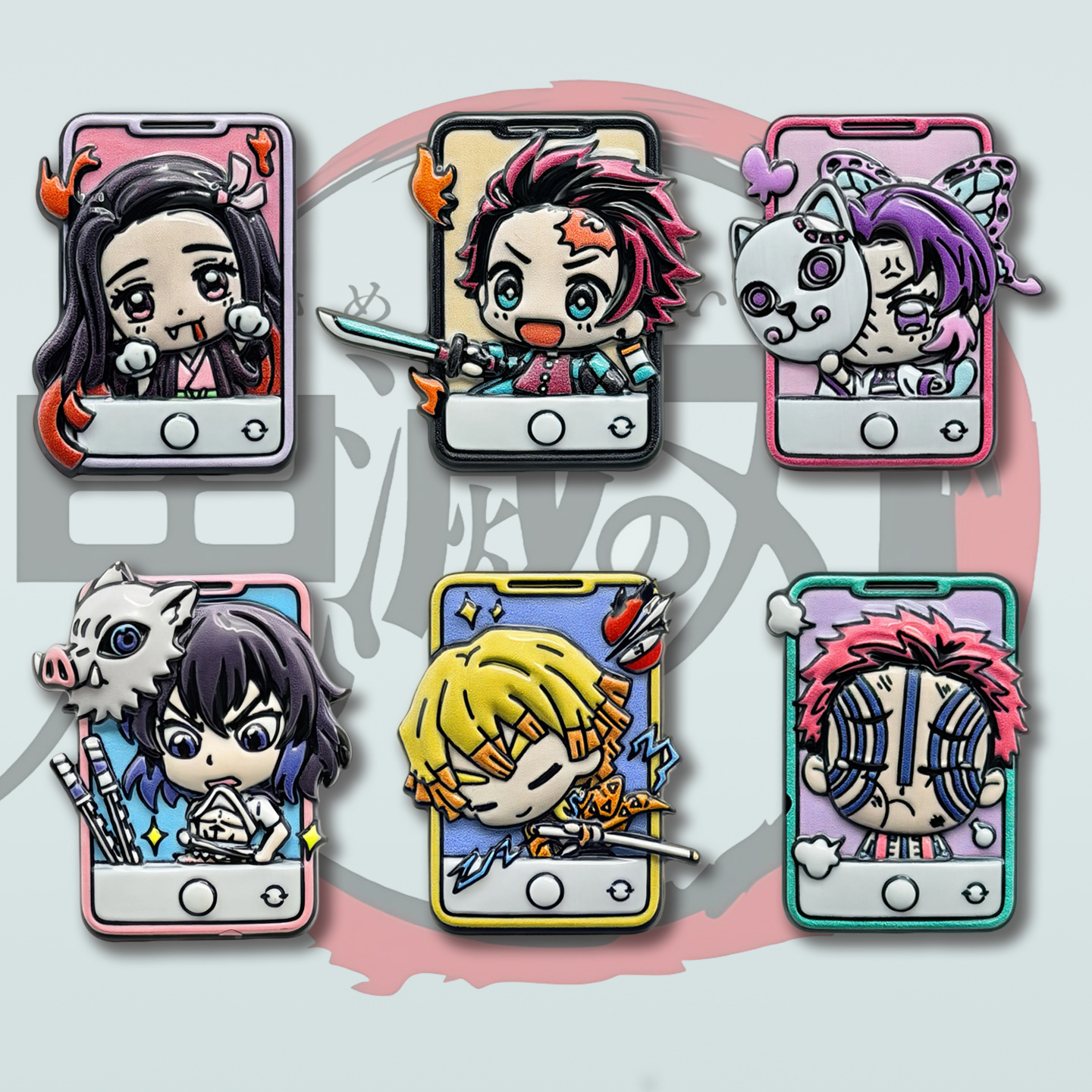 Lot de 6 broches Demon Slayer Anime Cosplay, épingles mignonnes de personnages, badges pour vêtements et sacs à dos, accessoires de bijoux, cadeaux