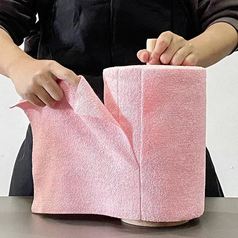 Wiederverwendbare Reinigungstücher Haushalt Küchentuch Mikrofaser-Handtuchrollen Spüllappen Waschbare Papiertuch-Ersatz 1 Rolle mit 20 Blättern