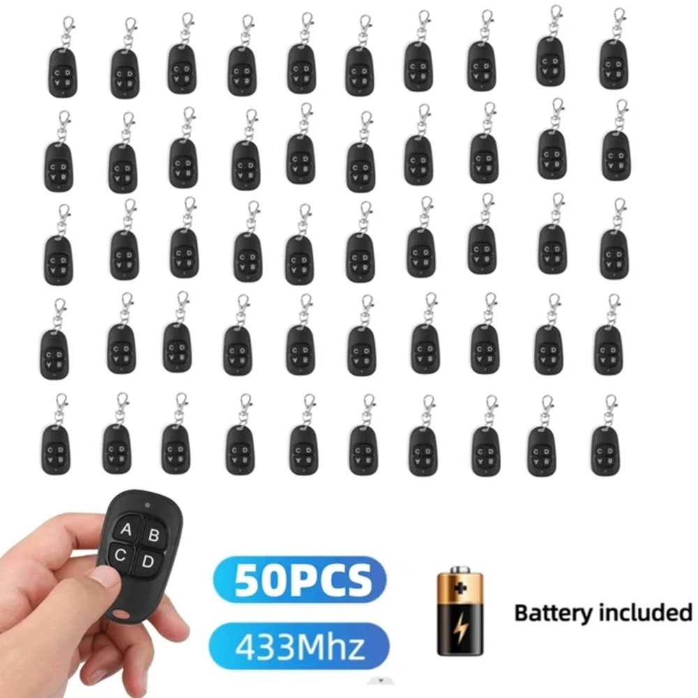 5-50 Uds 433MHz Control remoto Universal garaje remoto 4 botones controlador duplicador reemplazo inalámbrico llaves de coche para garaje