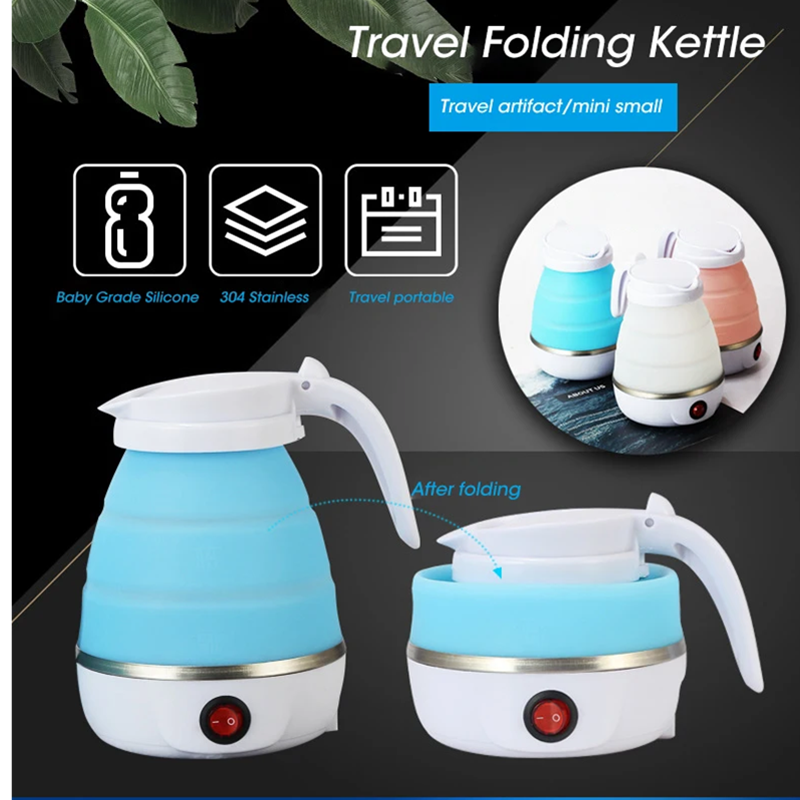 Tetera Plegable y Portátil de 600 ml, Calentador de Agua Eléctrico para el Hogar y Viajes, Hervidor de Agua, Electrodomésticos de Cocina, Olla para Hervir Agua