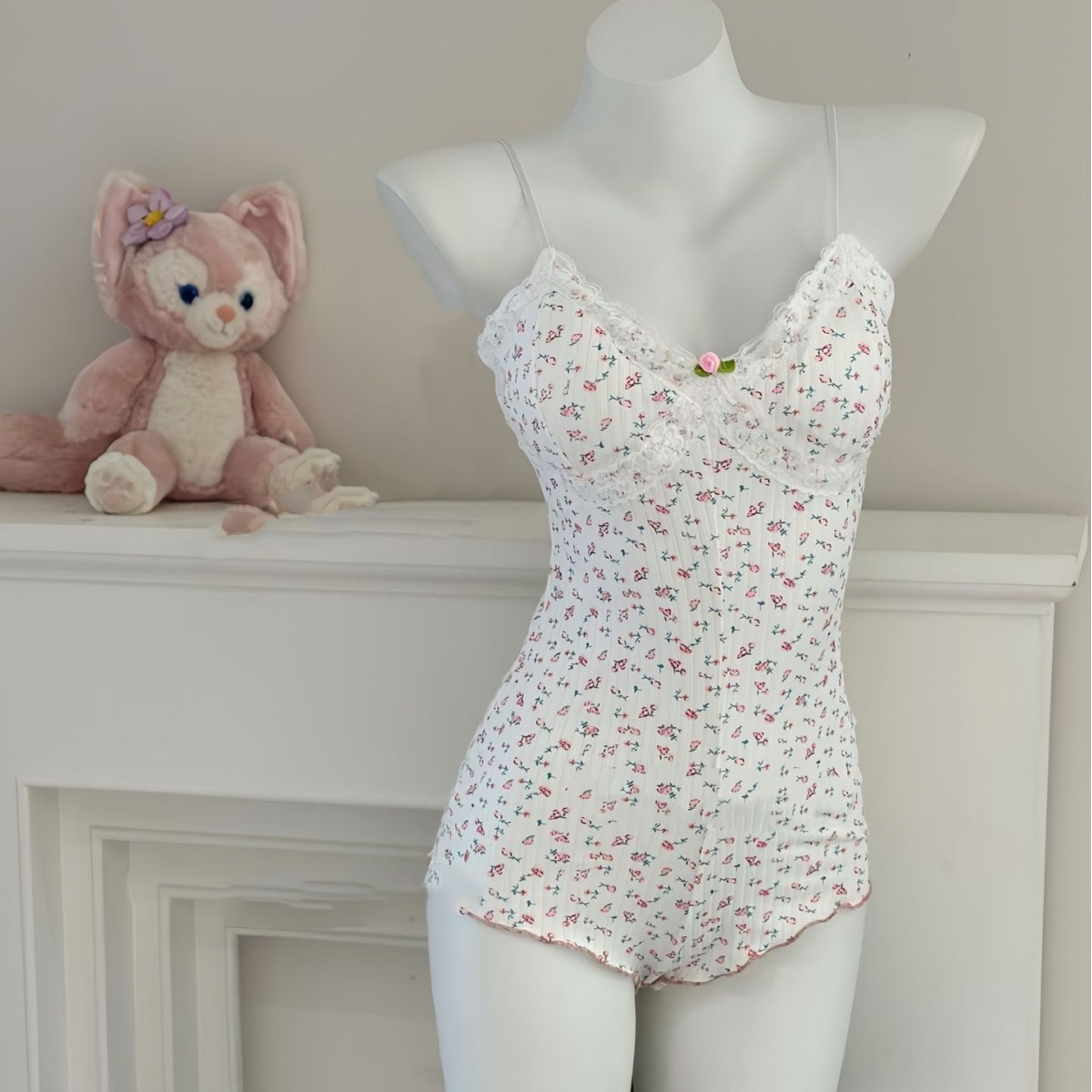 Stram pler Pyjamas für Frauen süße pj Frau Coquette Pyjamas Set Blumen Pyjama Set Coquette Ästhetik