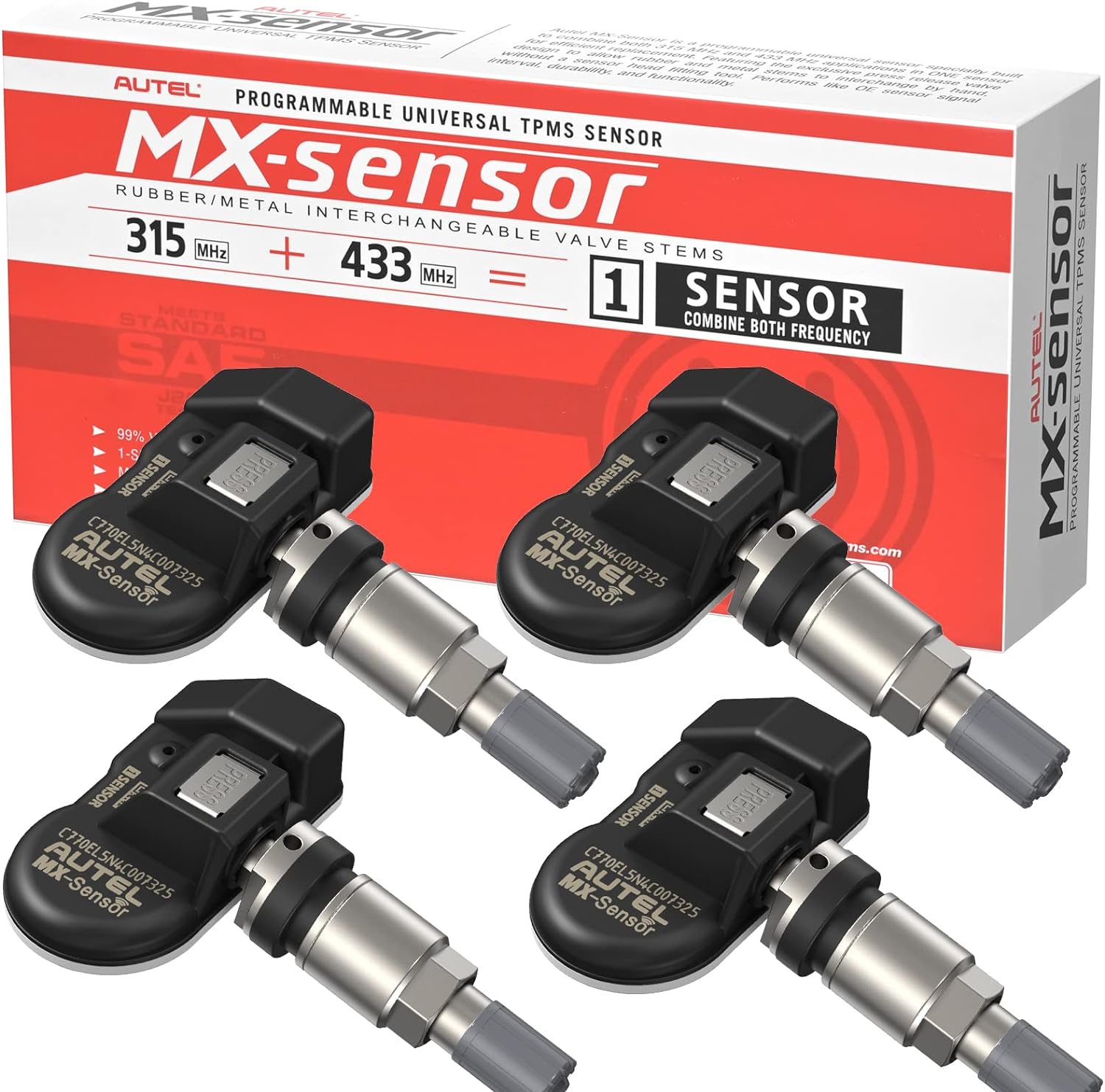Autel MX-Sensor 433 315MHZ Sensor TPMS MaxiTPMS Monitor de presión de neumáticos probador herramientas de reparación de neumáticos escáner programación MX-Sensor