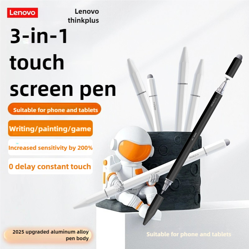 Lenovo Stylus Universa Pen para Android IOS, pantalla capacitiva para iPad, Apple, Huawei, Xiaomi, Samsung, tableta, lápiz con tres puntas