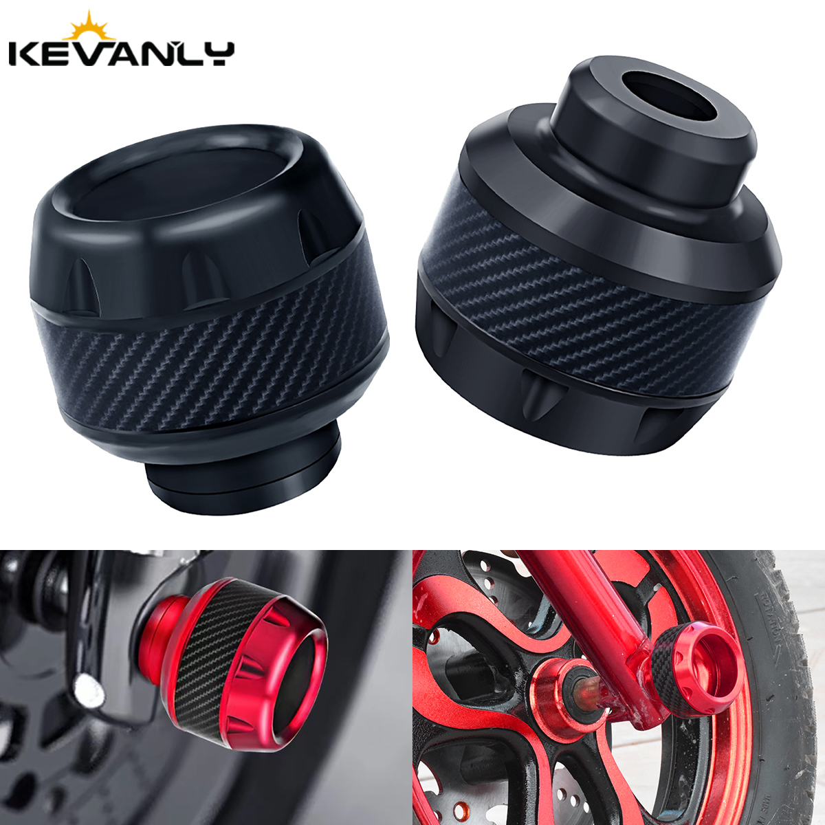 2 szt. Motocyklowy ochraniacz przed uderzeniem Carbon koło do hulajnogi przedni widelec rama Anti-fall Cup Protector zmodyfikowane akcesoria do silnika czarny
