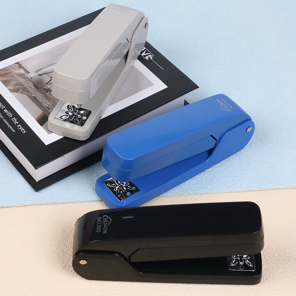 Grapadora giratoria de 360 grados, papelería de oficina de negocios, suministros de encuadernación para aula escolar, grapadora con capacidad de 25 hojas de papel