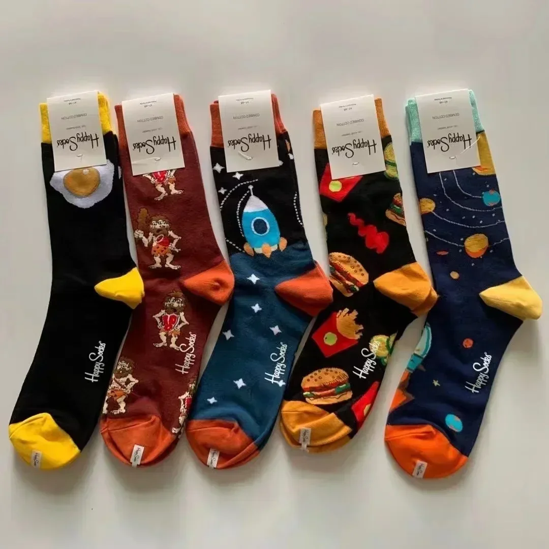 Мужские классические хлопковые спортивные носки Happy Socks, размер 41-46