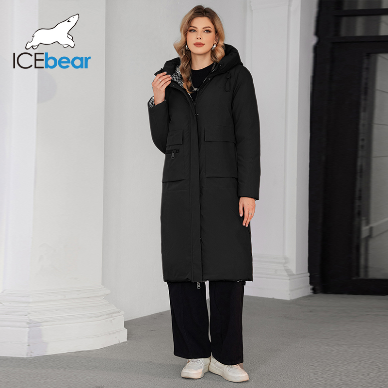 ICEbear-Chaqueta Reversible con capucha y cremallera para mujer, Parka de marca a la moda, GWD4682I, alta calidad, invierno, 2024