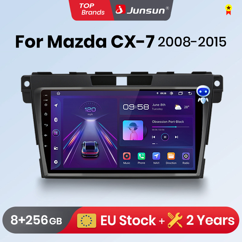 Автомобильный радиоприемник Junun CarPlay Android для Mazda CX-7 CX7 2008-2015 GPS, интеллектуальные системы, мультимедийный автомобильный радиоприемник tereo