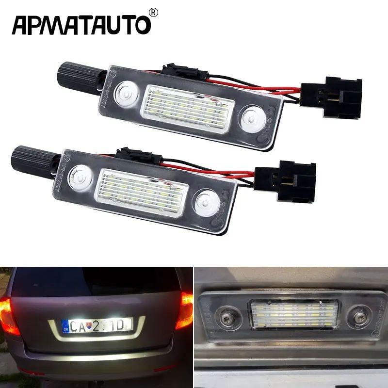 Luz LED para matrícula de coche Canbus, 2 unidades, para Skoda Octavia 2 Facelift 2009 -2012 Facelifted 2003-2012 Roomster 5J 2006-2010