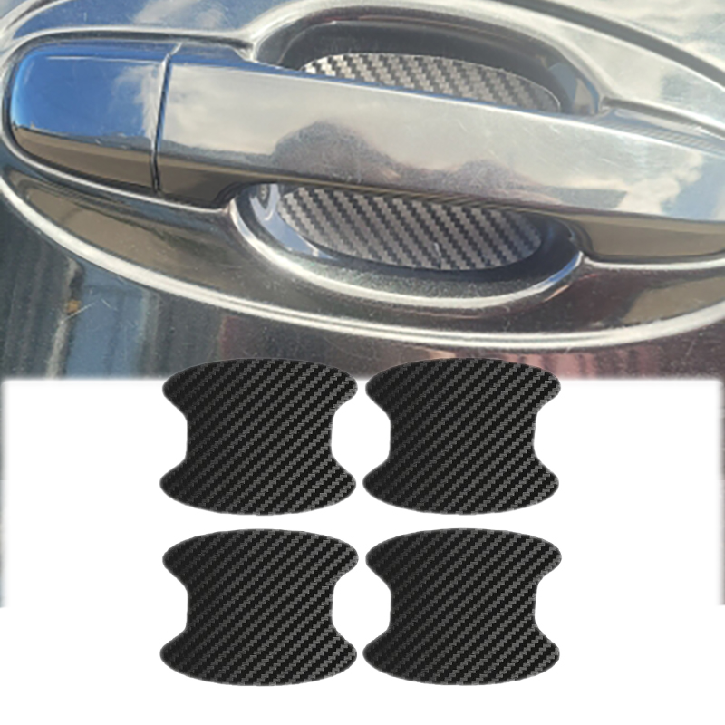 4 pçs/set estilo do carro molduras adesivo porta do carro adesivo de fibra carbono arranhões resistente capa auto lidar com peças filme proteção