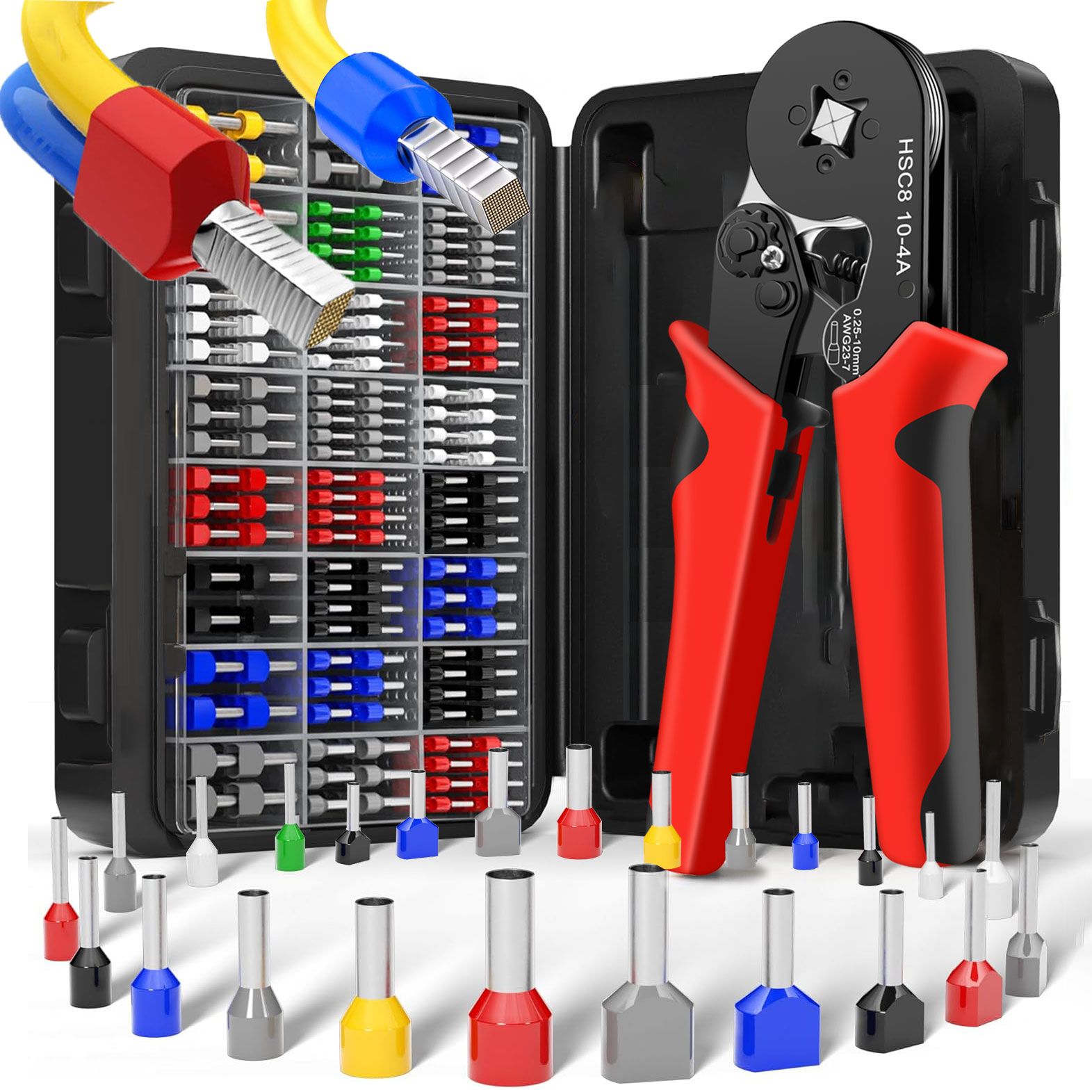 Electrical Tube Insulated Terminal VE Tubular Crimp Terminals Wire Cable Connector Ferrules Terminal Connectors Kit
