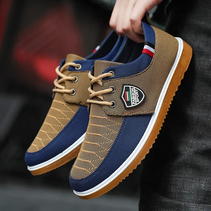 Zapatos de lona informales para hombre, Zapatos de conducción de suela blanda a la moda, Zapatos de diseñador para hombre, zapatillas cómodas de talla grande, 2024