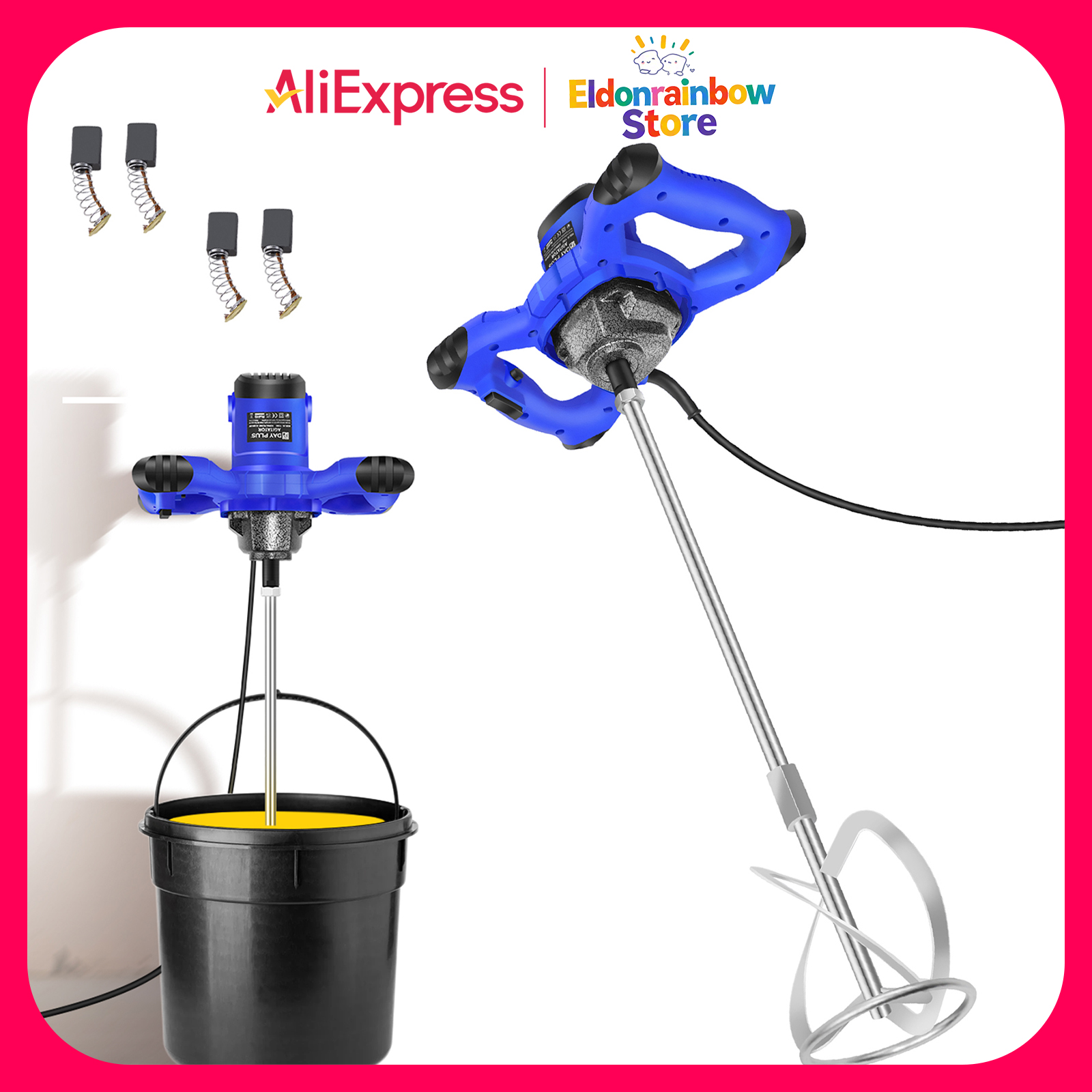 2800 W draagbare peddelmixer 6 versnellingen, elektrische roerder boormix roergereedschap, voor mortelvoegen verf cement gips pleisteren