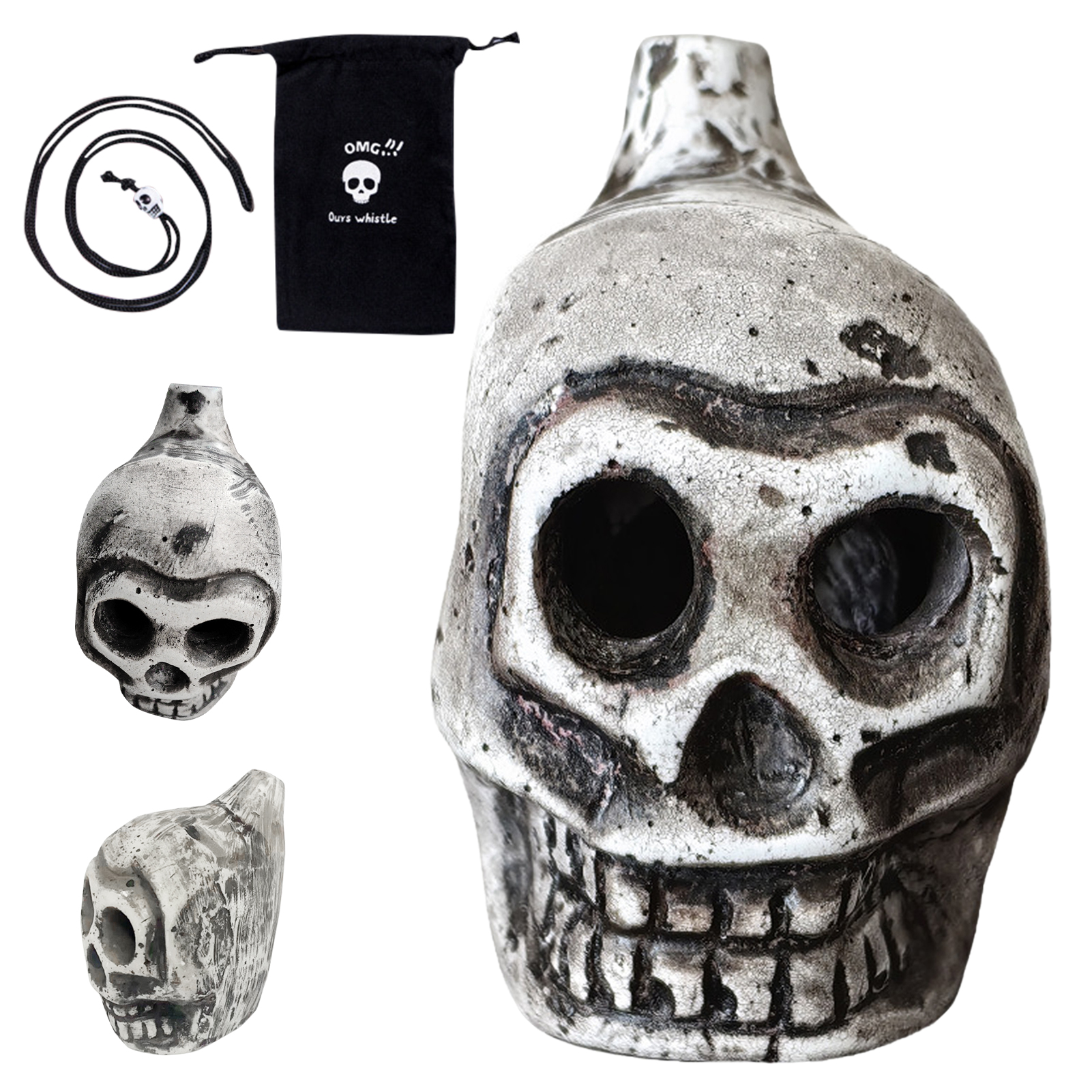 Aztec Death Whistle Skull Spooky Human Death Scream Loud Whistle Authentic Human Prank Battle Whistle Camping Emergency Tools